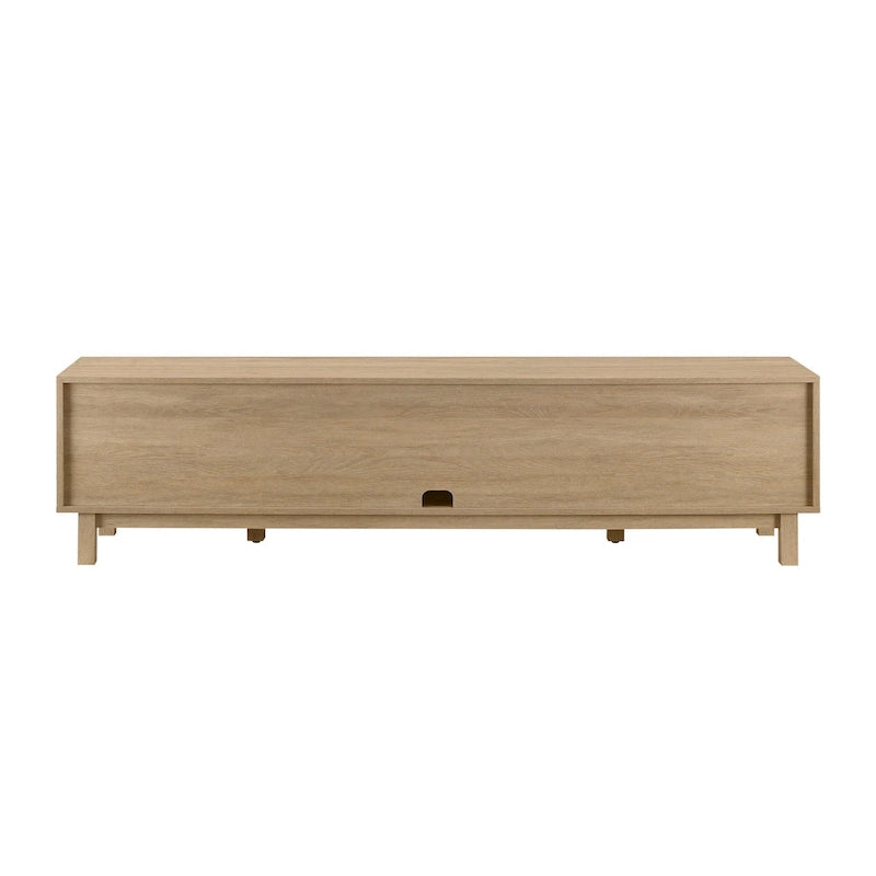 Meuble TV avec portes en faux rotin