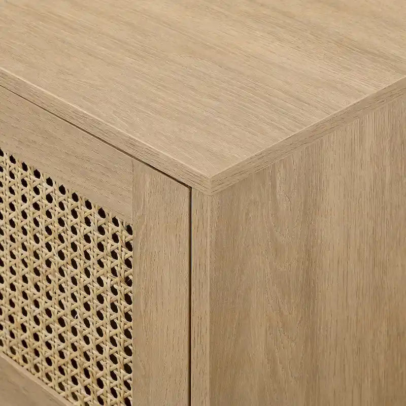 Meuble TV avec portes en faux rotin