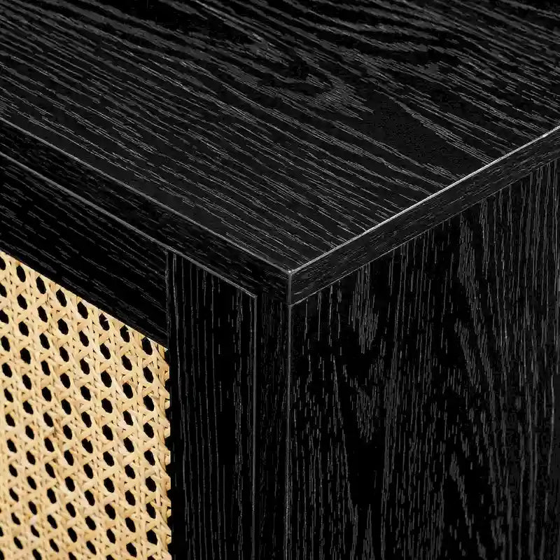 Meuble TV avec portes en faux rotin
