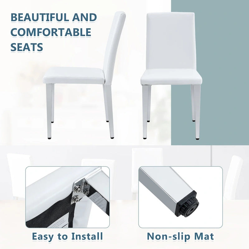 Chaise de salle à manger de style moderne avec pieds en métal