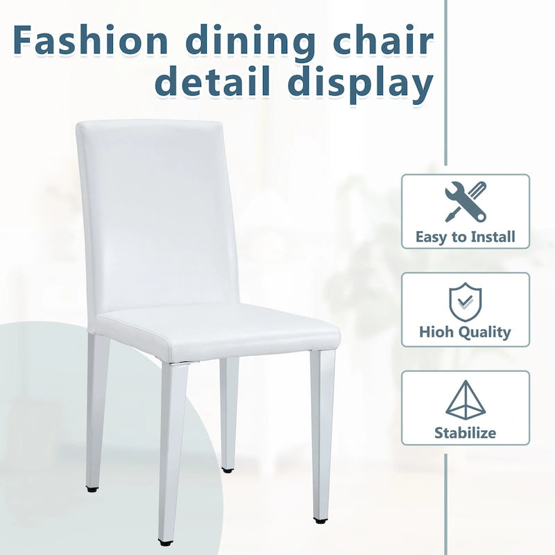 Chaise de salle à manger de style moderne avec pieds en métal