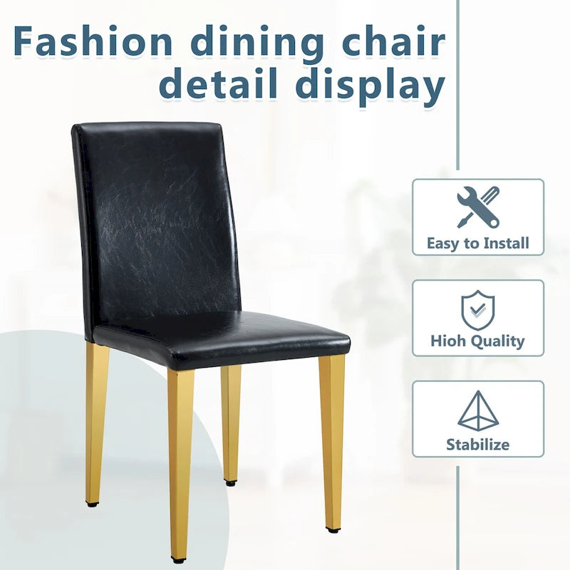 Chaise de salle à manger de style moderne avec pieds en métal
