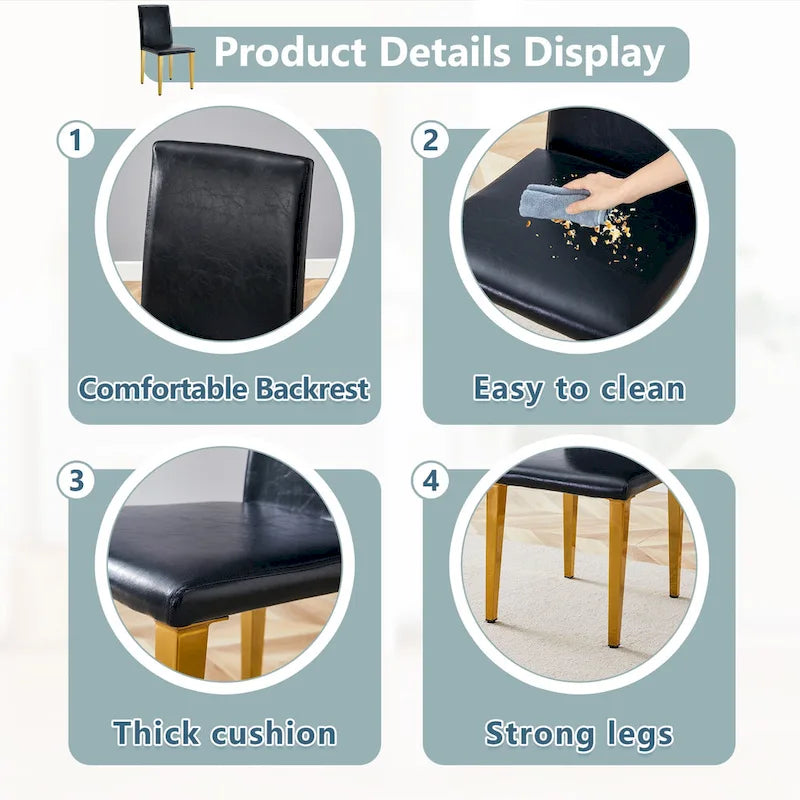 Chaise de salle à manger de style moderne avec pieds en métal