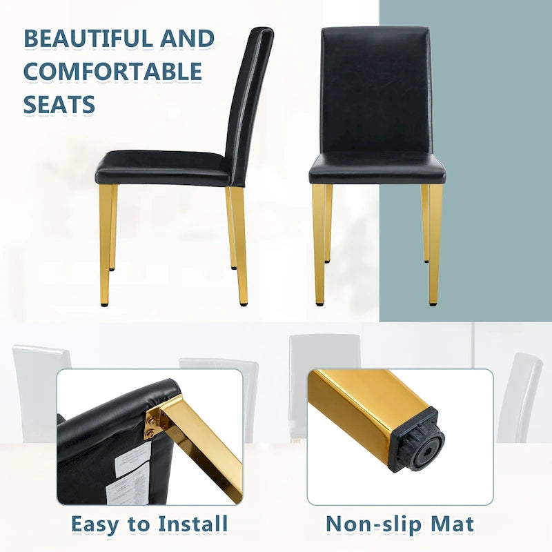 Chaise de salle à manger de style moderne avec pieds en métal