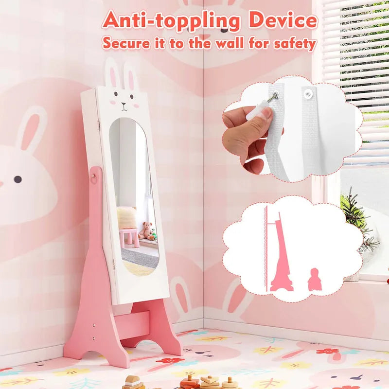 Armoire à bijoux sur pied pour enfants