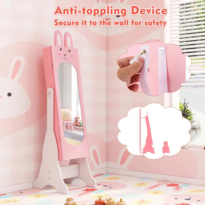 Armoire à bijoux sur pied pour enfants
