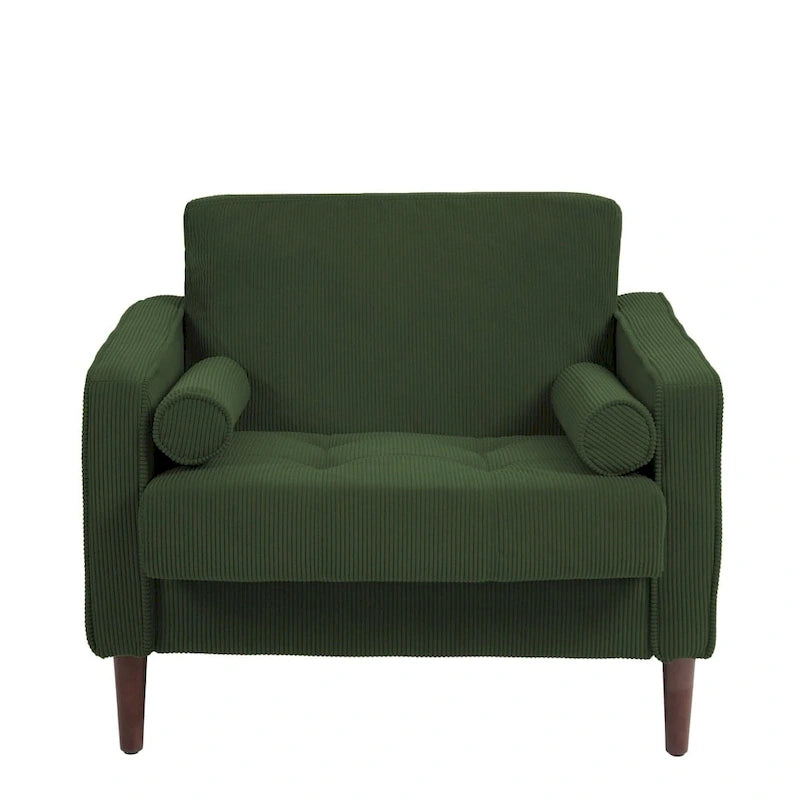 Fauteuils d'appoint modernes rembourrés, larges fauteuils en velours côtelé pour le salon