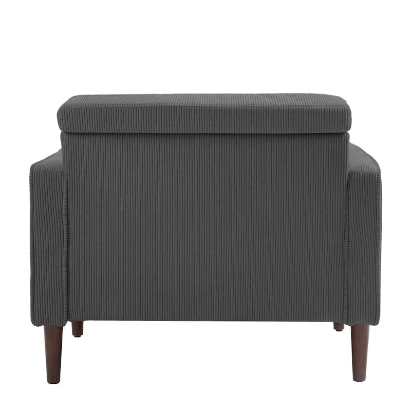 Fauteuils d'appoint modernes rembourrés, larges fauteuils en velours côtelé pour le salon