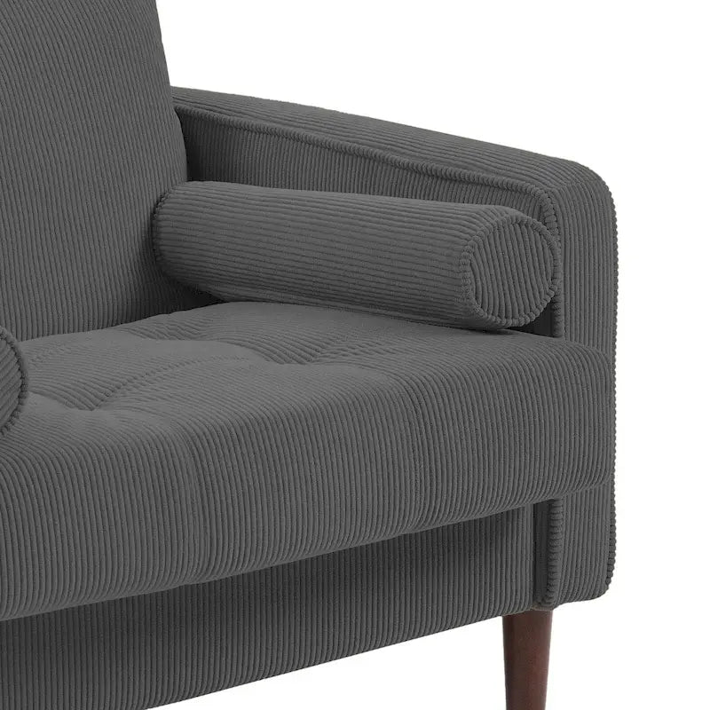 Fauteuils d'appoint modernes rembourrés, larges fauteuils en velours côtelé pour le salon