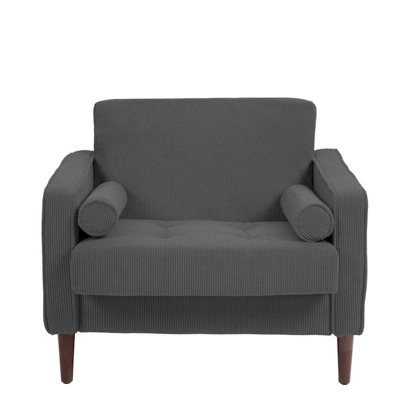 Fauteuils d'appoint modernes rembourrés, larges fauteuils en velours côtelé pour le salon