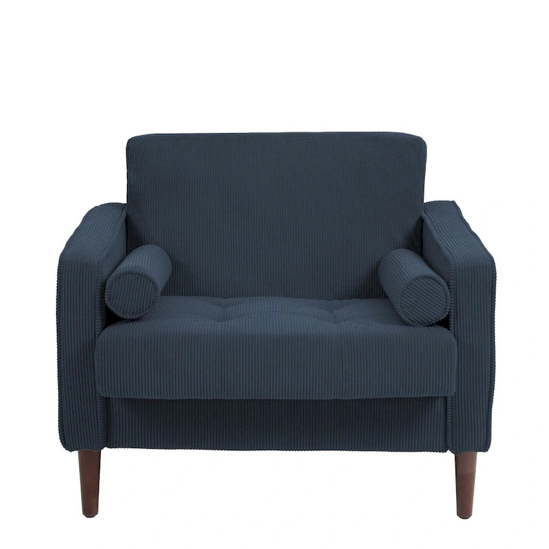 Fauteuils d'appoint modernes rembourrés, larges fauteuils en velours côtelé pour le salon