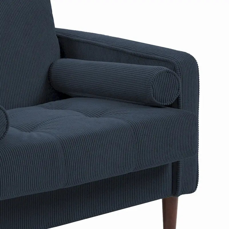 Fauteuils d'appoint modernes rembourrés, larges fauteuils en velours côtelé pour le salon