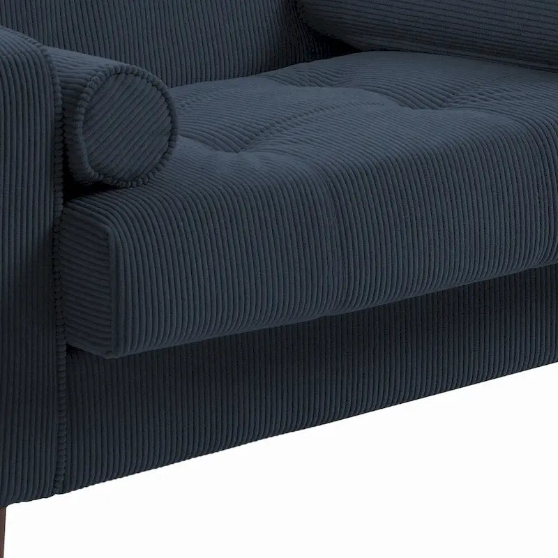 Fauteuils d'appoint modernes rembourrés, larges fauteuils en velours côtelé pour le salon