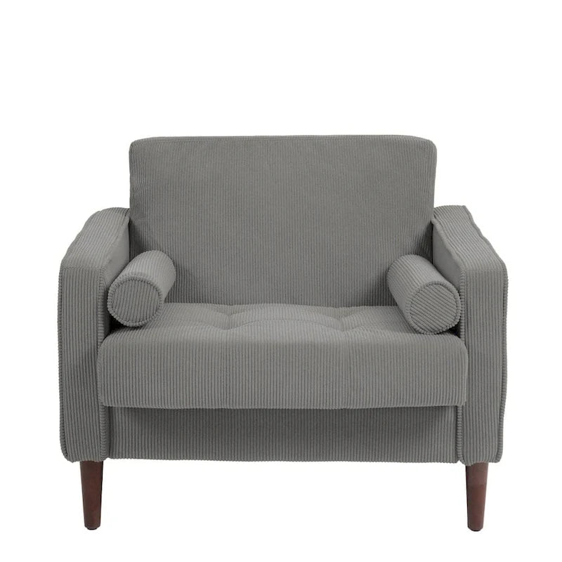 Fauteuils d'appoint modernes rembourrés, larges fauteuils en velours côtelé pour le salon