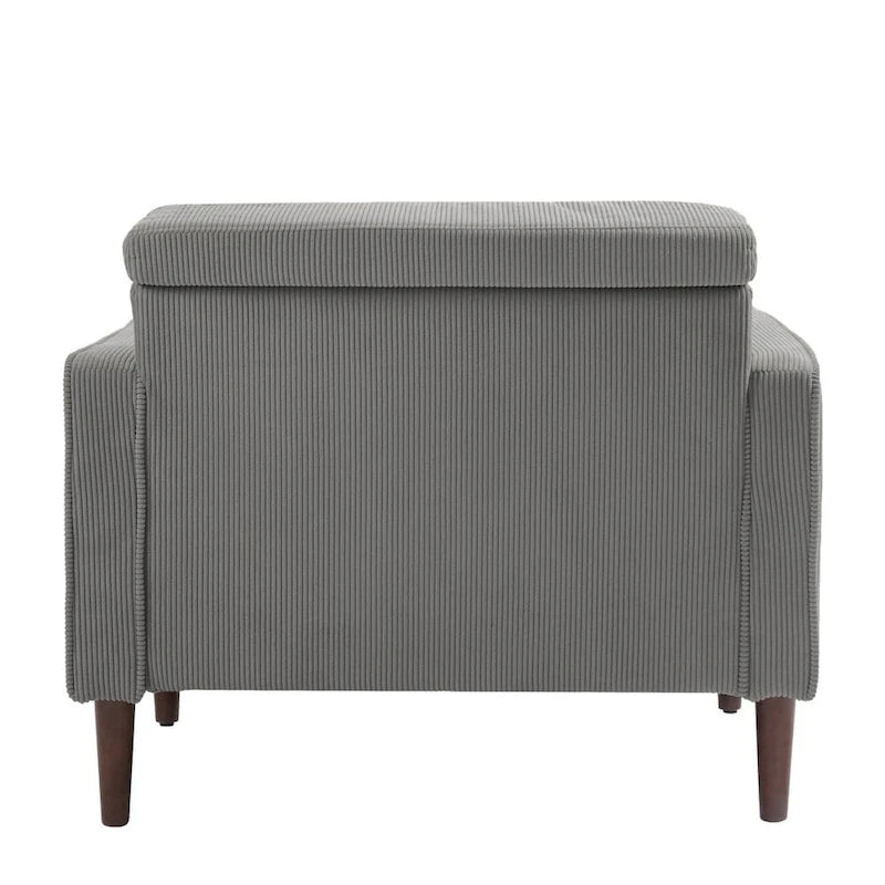 Fauteuils d'appoint modernes rembourrés, larges fauteuils en velours côtelé pour le salon
