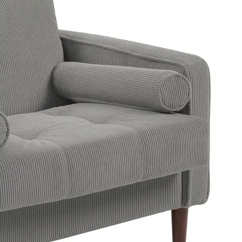 Fauteuils d'appoint modernes rembourrés, larges fauteuils en velours côtelé pour le salon
