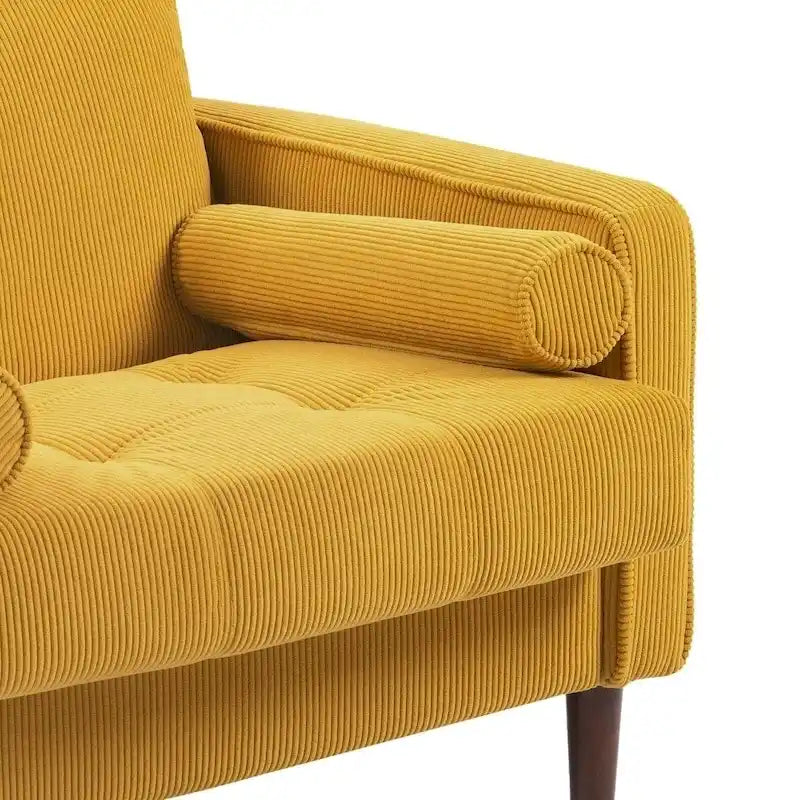 Fauteuils d'appoint modernes rembourrés, larges fauteuils en velours côtelé pour le salon
