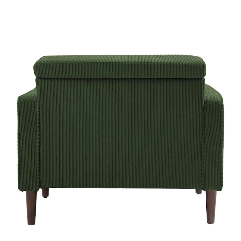Fauteuils d'appoint modernes rembourrés, larges fauteuils en velours côtelé pour le salon