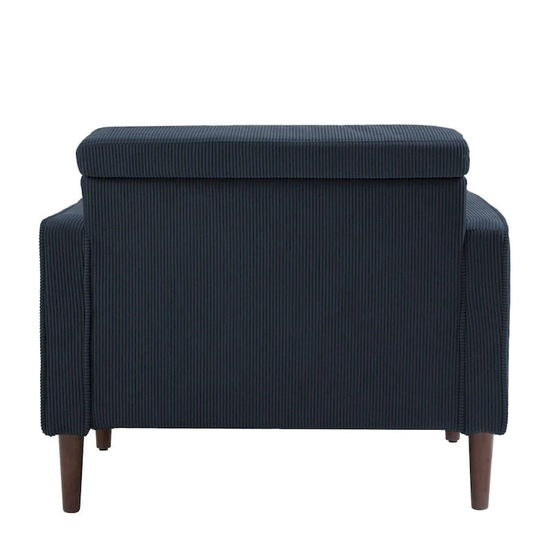 Fauteuils d'appoint modernes rembourrés, larges fauteuils en velours côtelé pour le salon