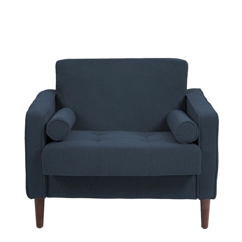 Fauteuils d'appoint modernes rembourrés, larges fauteuils en velours côtelé pour le salon