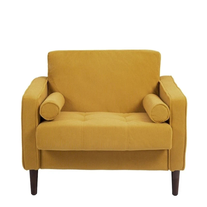 Fauteuils d'appoint modernes rembourrés, larges fauteuils en velours côtelé pour le salon