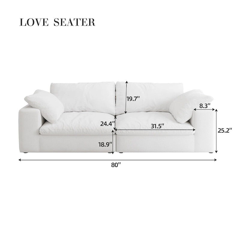 Grand canapé modulaire en duvet pour salon, convertible en lit