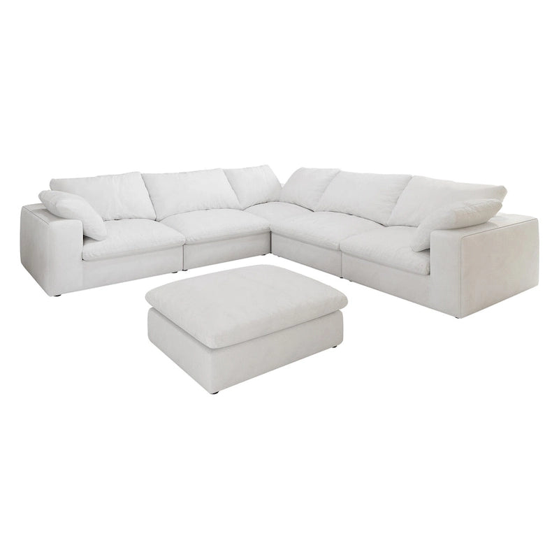 Grand canapé modulaire en duvet pour salon, convertible en lit