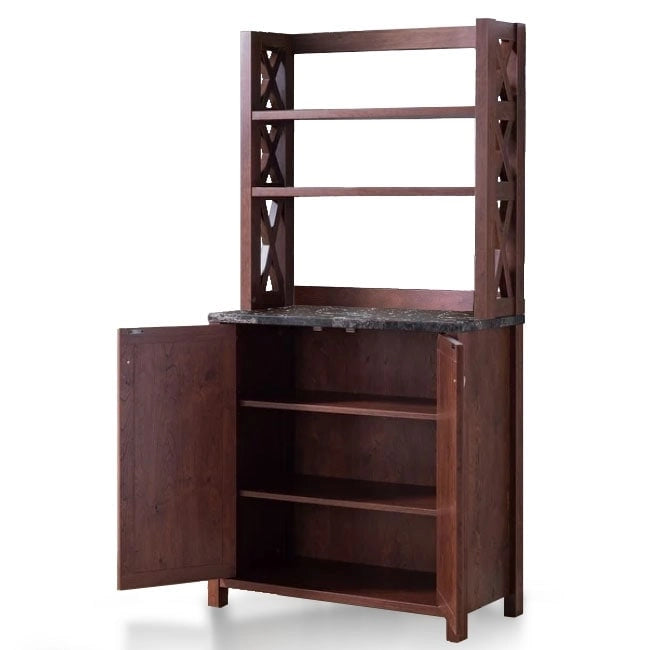 Armoire de rangement suspendue multifonctionnelle au fini noyer de style rustique