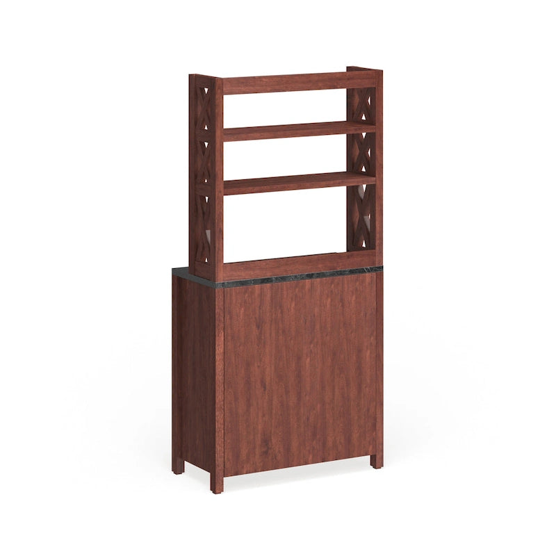 Armoire de rangement suspendue multifonctionnelle au fini noyer de style rustique