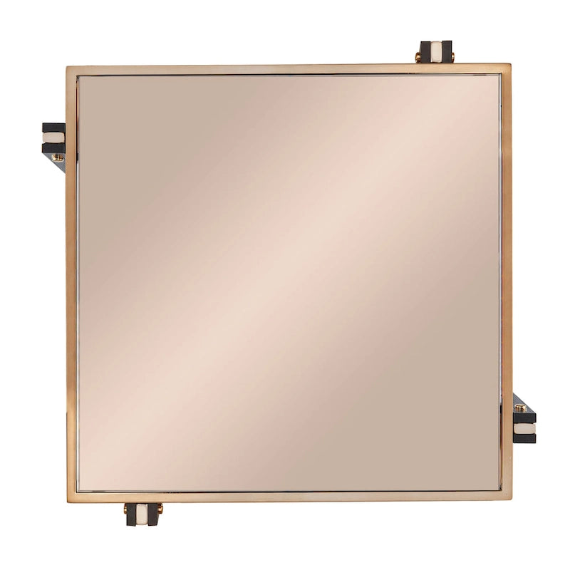 Table d'appoint en métal couleur champagne (style transitionnel)