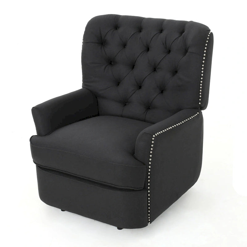 Fauteuil inclinable électrique en tissu capitonné
