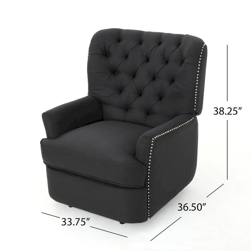 Fauteuil inclinable électrique en tissu capitonné
