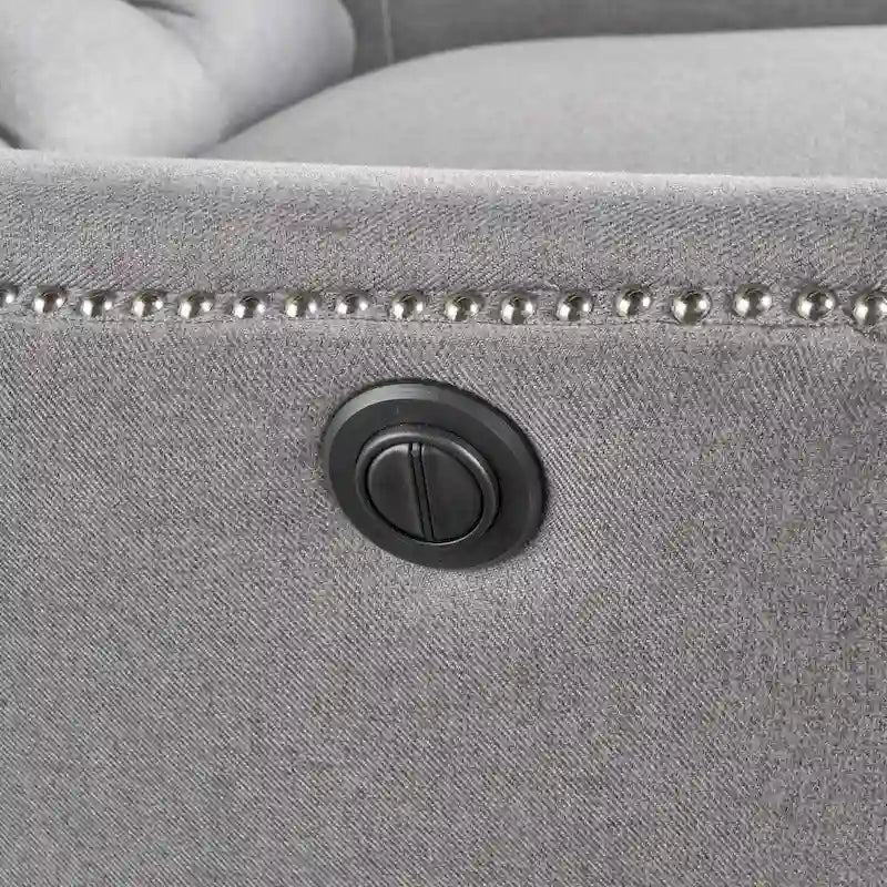 Fauteuil inclinable électrique en tissu capitonné