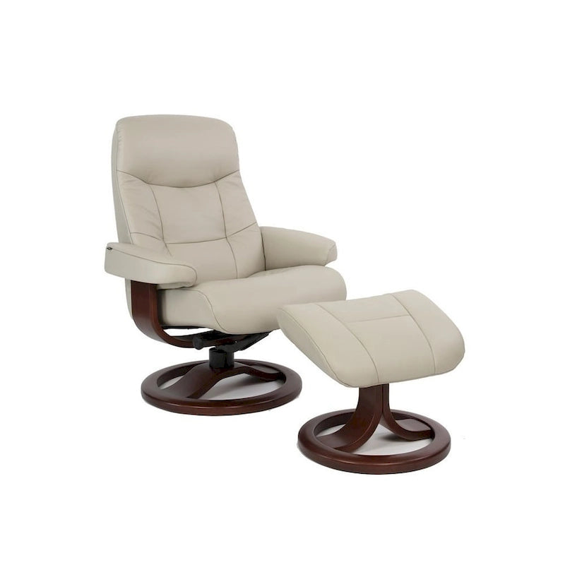 Fauteuil inclinable et ottoman en cuir