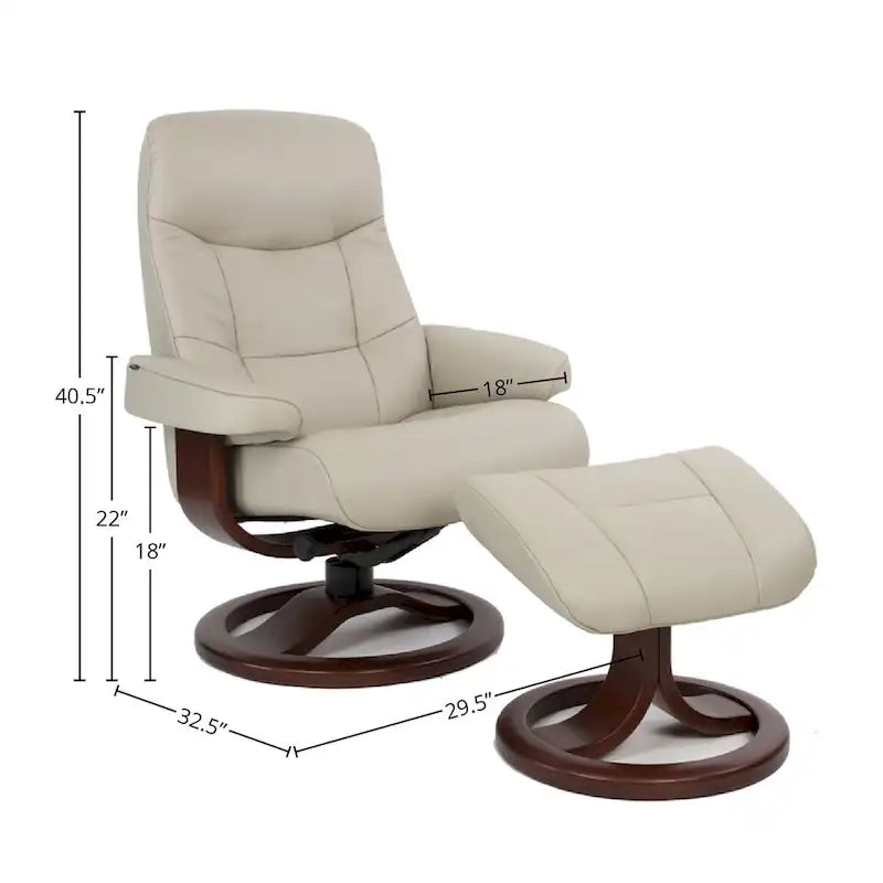 Fauteuil inclinable et ottoman en cuir