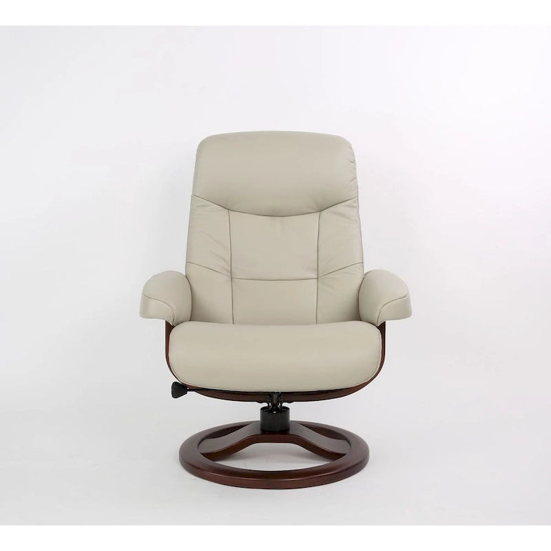 Fauteuil inclinable et ottoman en cuir