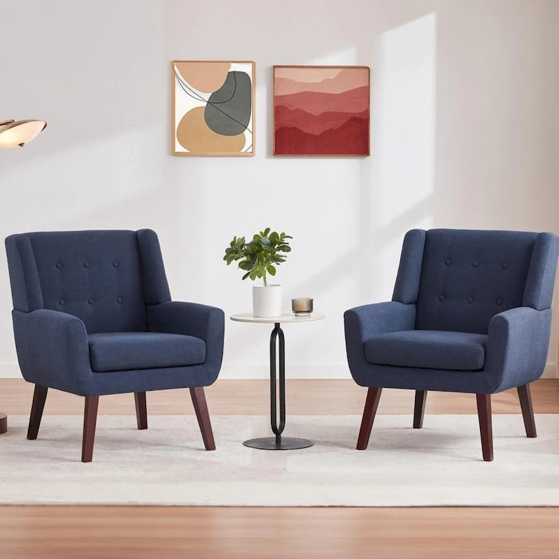 2 fauteuils d'appoint modernes capitonnés
