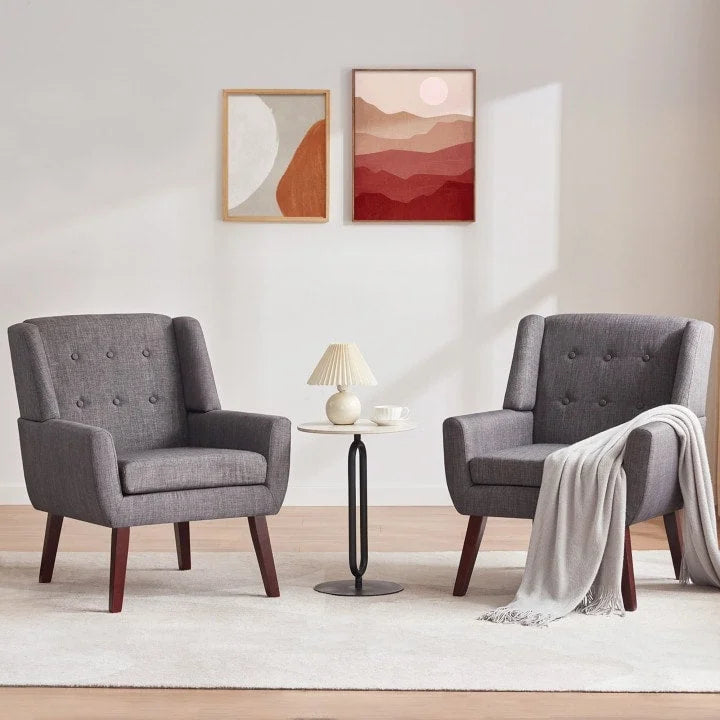 2 fauteuils d'appoint modernes capitonnés