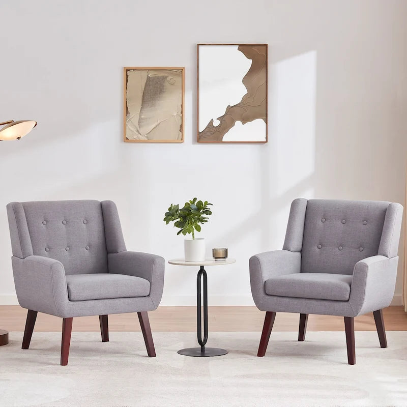 2 fauteuils d'appoint modernes capitonnés