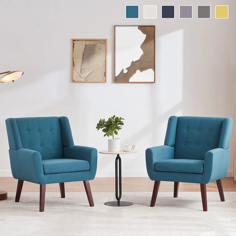 2 fauteuils d'appoint modernes capitonnés