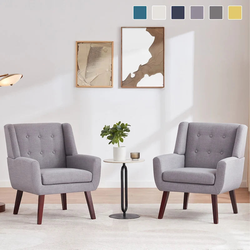 2 fauteuils d'appoint modernes capitonnés