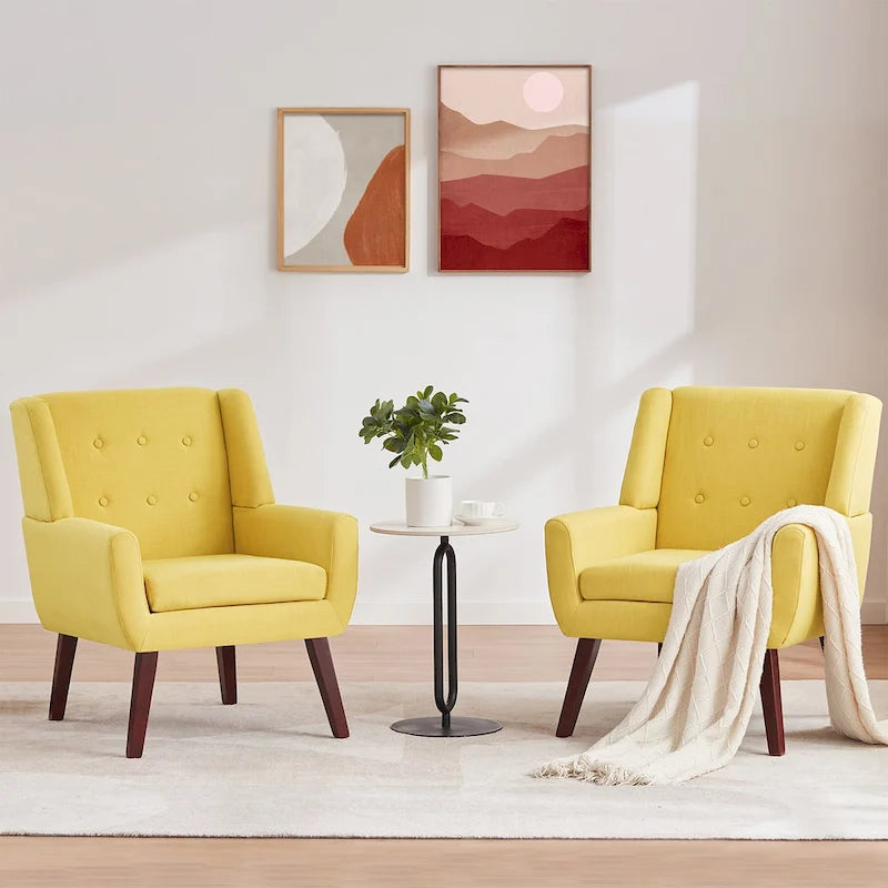 2 fauteuils d'appoint modernes capitonnés