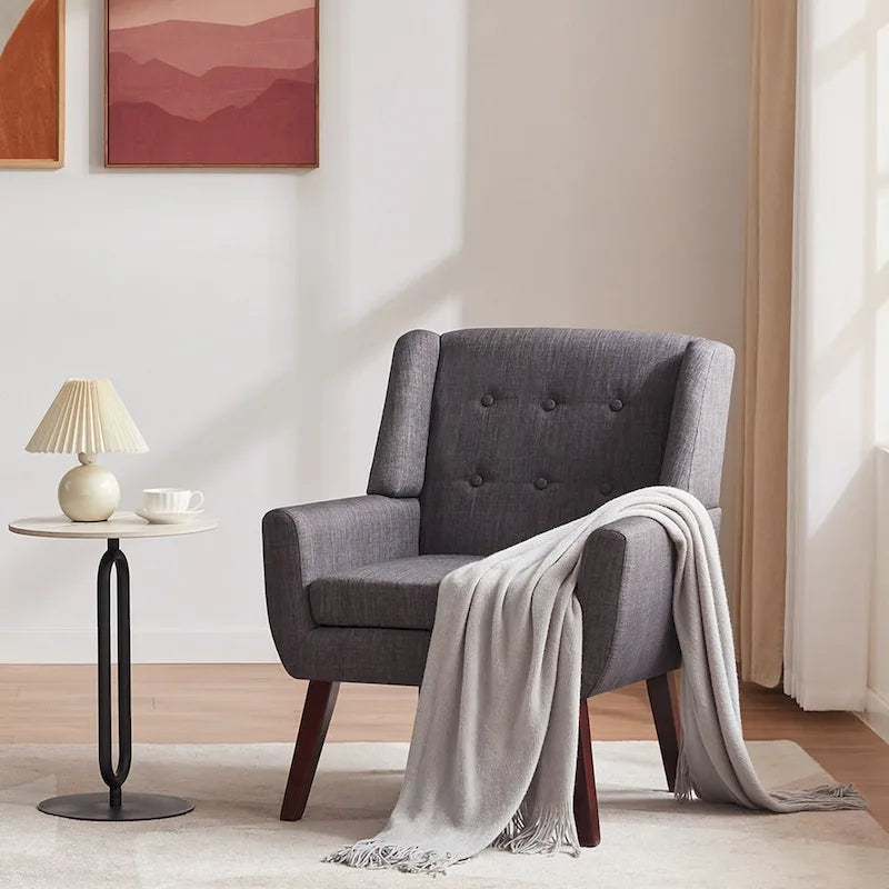 2 fauteuils d'appoint modernes capitonnés