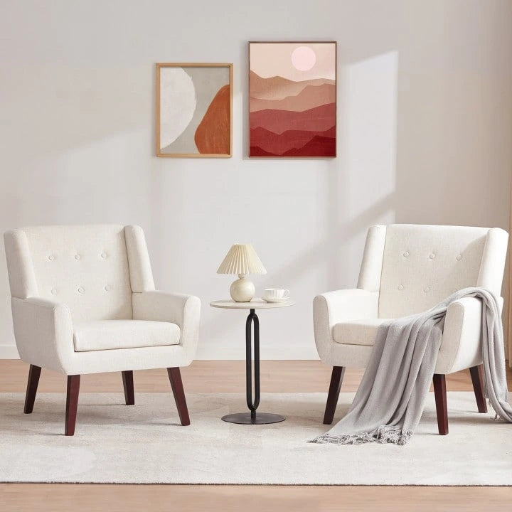 2 fauteuils d'appoint modernes capitonnés