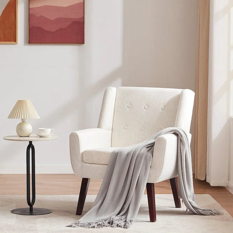 2 fauteuils d'appoint modernes capitonnés