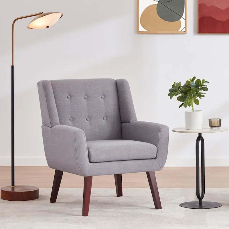 2 fauteuils d'appoint modernes capitonnés