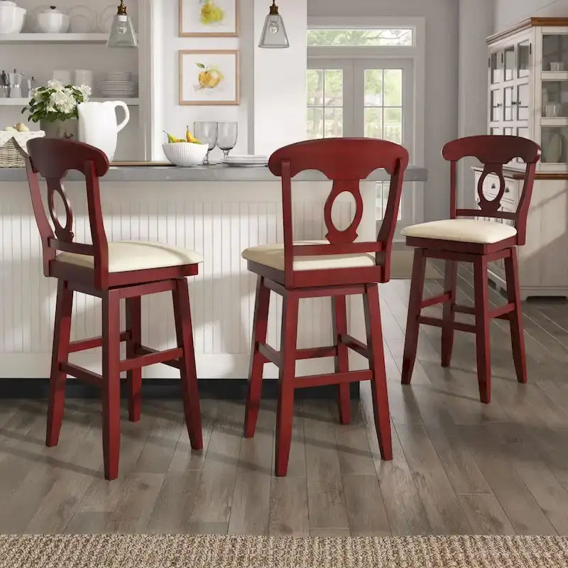Chaise pivotante élégante en bois massif (avec dossier)