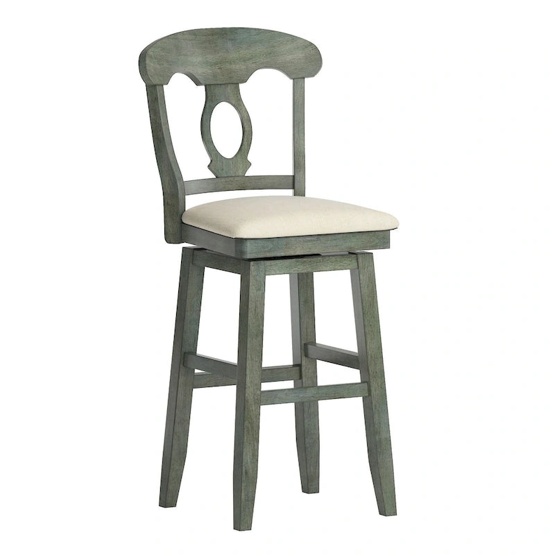 Chaise pivotante élégante en bois massif (avec dossier)