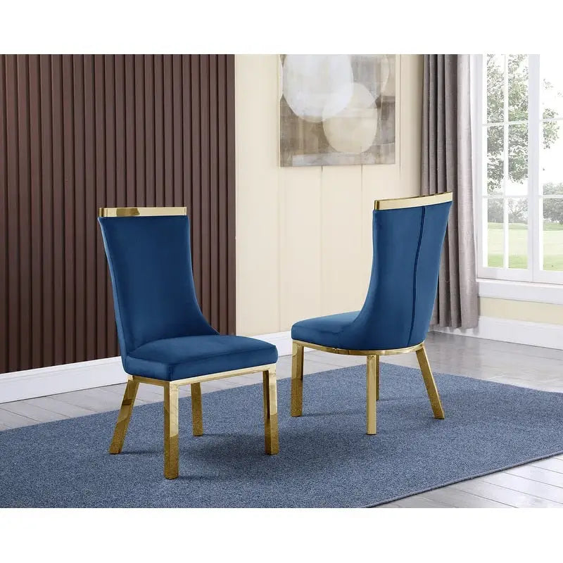 Chaises de salle à manger en acier inoxydable doré (lot de 2)