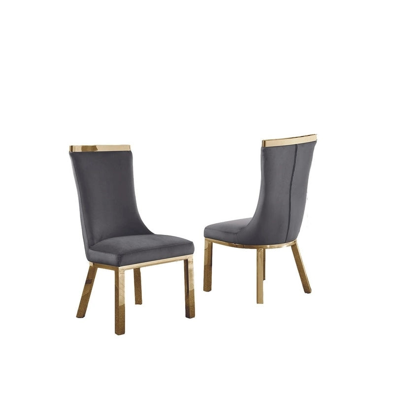 Chaises de salle à manger en acier inoxydable doré (lot de 2)